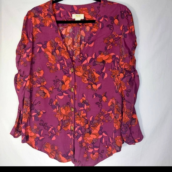 Anthropologie Maeve Jourdain Runa Floral Blouse - Picture 2 of 2